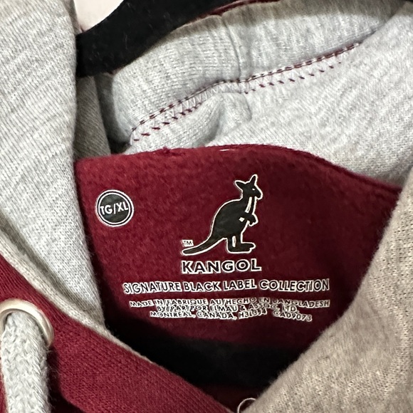 2 Kangol Two-Tone Maroon and Gray Pullover Hoodies - Picture 5 of 10